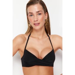 Trendyol Black Bralette Push Up Bikini Top