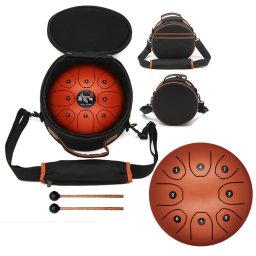 Tongue Drum din Otel - Handpan Rosu 7 Note - 8 Inch/20,3 cm - 1 Buc