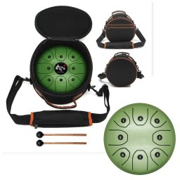 Tongue Drum din Otel - Handpan Verde 7 Note - 8 Inch/20,3 cm - 1 Buc