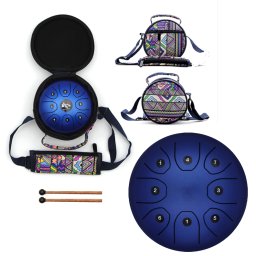 Tongue Drum din Otel - Handpan Albastru - 7 Note - 13.97 cm - 1 Buc