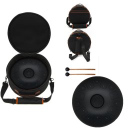 Tongue Drum din Otel - Handpan Negru 7 Note - 14 Inch/35.56 cm - 1 Buc