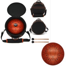 Tongue Drum din Otel - Handpan Rosu 7 Note - 10 Inch/25.4 cm - 1 Buc