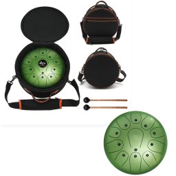 Tongue Drum din Otel - Handpan Verde 7 Note - 10 Inch/25.4 cm - 1 Buc