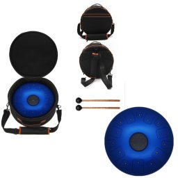 Tongue Drum din Otel - Handpan Albastru 7 Note - 14 Inch/35.56 cm - 1 Buc