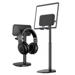 Suport Reglabil pentru Telefon/Tableta de birou cu suport pentru Casti Q-ZJ201