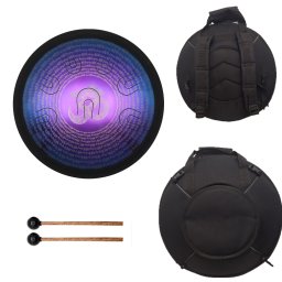 Tongue Drum din Otel - Handpan - Om - D minor 9 Note - 14 Inch/35.56 cm - 1 Buc