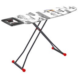 Masa de calcat Heinner Care, 125 X 42 cm, model Romania, Negru/Rosu