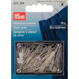 Set ace cu gamalie, super fine, 30x0.50 mm, argintii Prym