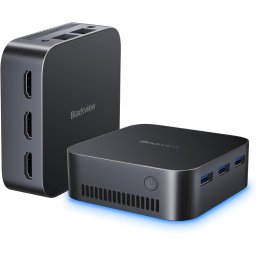 Mini PC Blackview MP80 Negru, 4K 60Hz, 16GB RAM LPDDR4, 512GB ROM SSD, Intel N95, Windows 11 Pro, Display Dual 4K, Wi-Fi, Bt 4.2