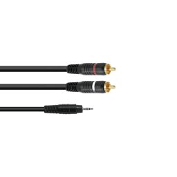 Omnitronic Adaptercable 3.5 Jack/2xRCA 0,5m Black