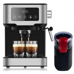 Pachet Studio Casa Espressor Cappucino One Touch 1100w 1,5L 15Bari + Rasnita De Cafea Cg9101b18
