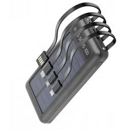 Baterie Externa Solara 12000 mAh Q CD281 Cabluri USB Type C MicroUSB si Lightning Incorporate