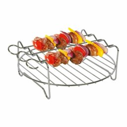Gratar cu frigarui pentru Air Fryer Rosberg Premium RP51980BG, 18 cm, Inox