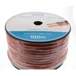 cablu difuzor rosu/negru 2x2.50mmp, 100m, well