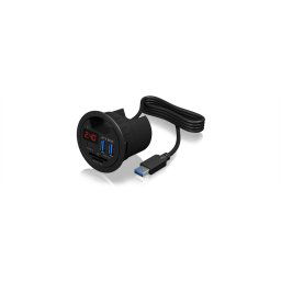 IcyBox Hub pt. Birou 3x USB 3.0 (1x Type-C), SD/MicroSD cititor de card, LED