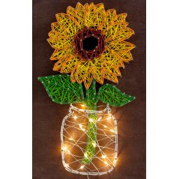 Set String Art, Floarea soarelui, 7 culori si lumini, 19x29 cm