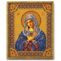 Set broderie cu margele cusute, Maica Sufletului, 20x25 cm
