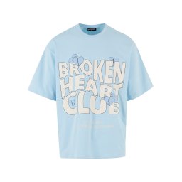 2Y Studios Tricou 'Broken Heart Club' crem / albastru deschis / negru