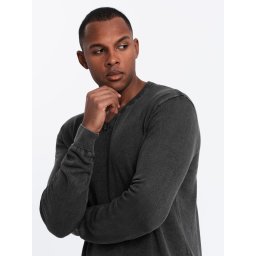 Ombre Washed men's pullover with a v-neck - black