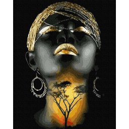 Set pictura pe numere, cu sasiu, Caldura Africii, 50x65 cm