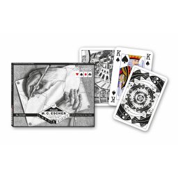 Carti de joc "Escher - Left and Right", Piatnik (Austria), 2 pachete in cutie de lux, produse in Austria