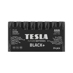 24 de baterii alcaline AAA BLACK+ 1,5V Tesla Batteries