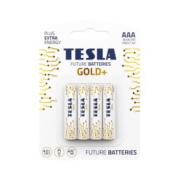 4 baterii alcaline AAA GOLD+ 1,5V Tesla Batteries