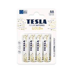 4 baterii alcaline AA GOLD+ 1,5V Tesla Batteries