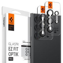 Folie de protecție cameră Galaxy S24 Ultra Spigen Optik.tR EZ FIT, Set 2 bucăți, Culoare: Black Samsung STICLĂ