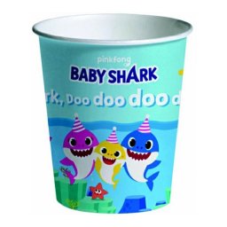 Set 8 pahare carton Baby Shark bio 250 ml