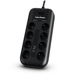 Prelungitor CyberPower Tracer III P0820SUF0-FR surge protector Black 8 AC outlet(s) 200 - 250 V 1.8 m