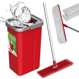 Mop plat cu galeata si storcator GreenBlue MaxiClean GB870 cu doua rezerve