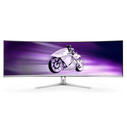 Monitor Gaming QD OLED Philips 48.9" 49M2C8900/00, Dual QHD (5120 x 1440), HDMI, DisplayPort, Ecran curbat, 240 Hz, 0.03 ms, Argintiu