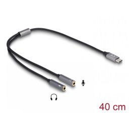 Adaptor USB type C DAC 24 Bit/96 kHz Hi-Res la 2 x jack stereo 3.5mm T-M 0.4m, Delock 66616