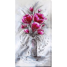 Set broderie cu margele cusute, Smarald rosu, 24x40 cm
