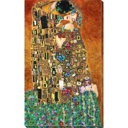 Set broderie cu margele cusute, Sarutul, 30x46 cm