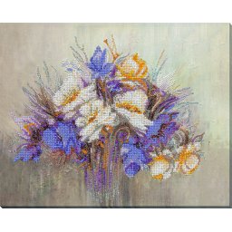 Set broderie cu margele cusute, Clopotei, 35x28 cm