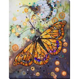 Set broderie cu margele cusute, Zbor de chihlimbar, 31x40 cm