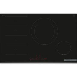 Plita incorporabila Bosch PXE831HC1E, Inductie, 4 zone de gatit, Flex Zone, Home Connect, Power Boost, 80cm, Negru