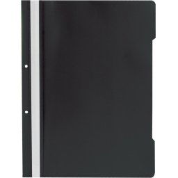 Dosar plastic cu sina si 2 perforatii, negru, 25 buc/set