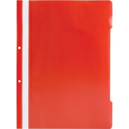Dosar din plastic cu sina si 2 perforatii, A4, rosu, 25 buc/set