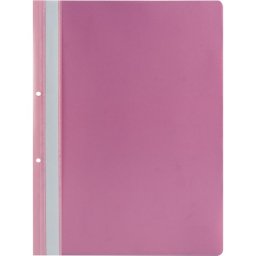 Dosar din plastic cu sina si 2 perforatii, A4, roz, 25 buc/set