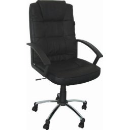 Fotoliu directorial LGA, piele/piele ecologica, negru