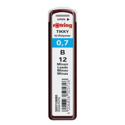 Mine pentru creion mecanic Rotring, 0.7 mm, B, 12 bucati/set