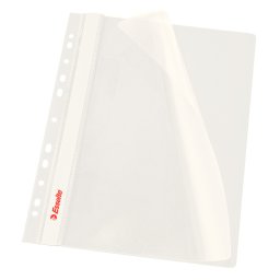 Dosar PP, cu sina si multiperforatii, ESSELTE Vivida, A4, 10 buc/set - alb