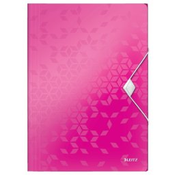 Mapa cu elastic LEITZ WOW, PP, A4, 150 coli, roz