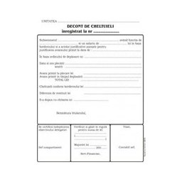 Decont cheltuieli deplasare, A5, 50 file, fata-verso, 3 bucati/set