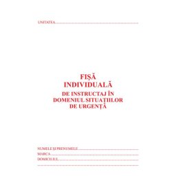 Fisa de instruire individuala privind securitatea si sanatatea in munca, carnet 10 file, 25 bucati/set