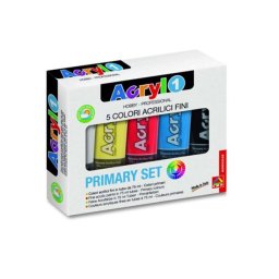 Tempera acrilica Morocolor Primo 75 ml, 5 culori