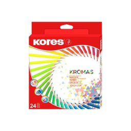 Creioane colorate Kores Kromas, 24 culori/cutie
